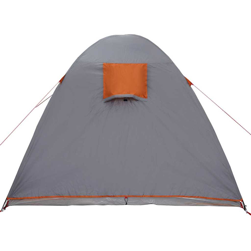 vidaXL Kuppelzelt Kuppel mit Dach Grau und Orange 384 x 254 x 170 cm