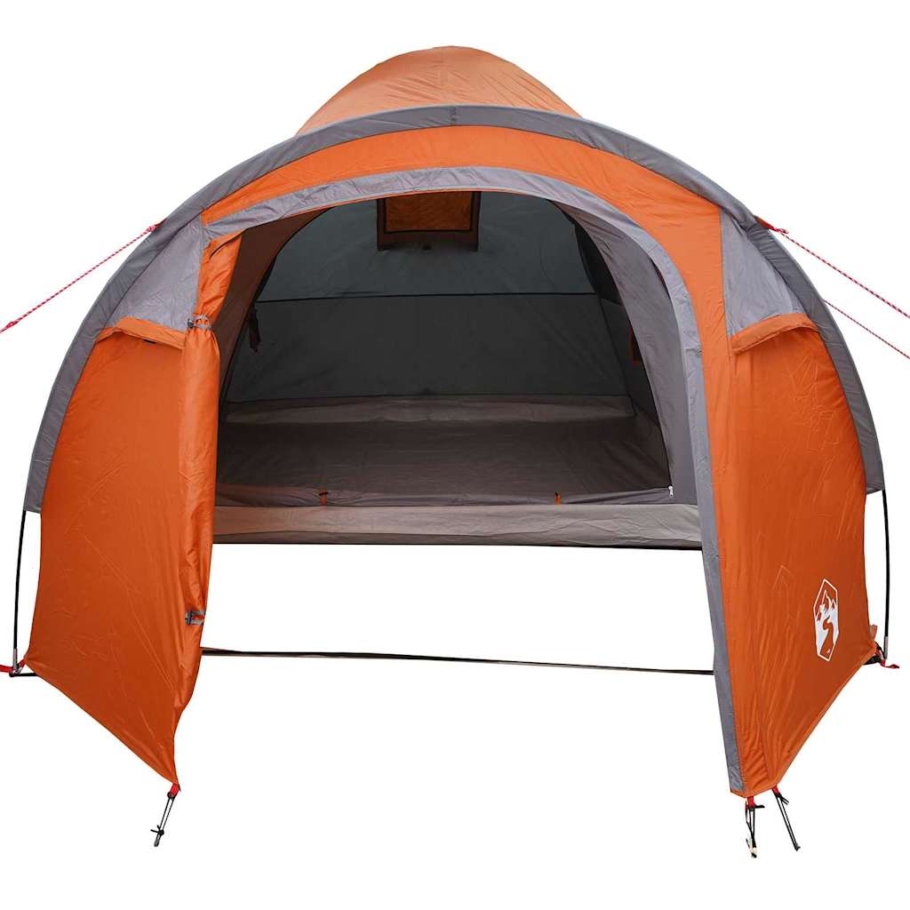 vidaXL Kuppelzelt Kuppel mit Dach Grau und Orange 384 x 254 x 170 cm