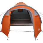 vidaXL Kuppelzelt Kuppel mit Dach Grau und Orange 384 x 254 x 170 cm