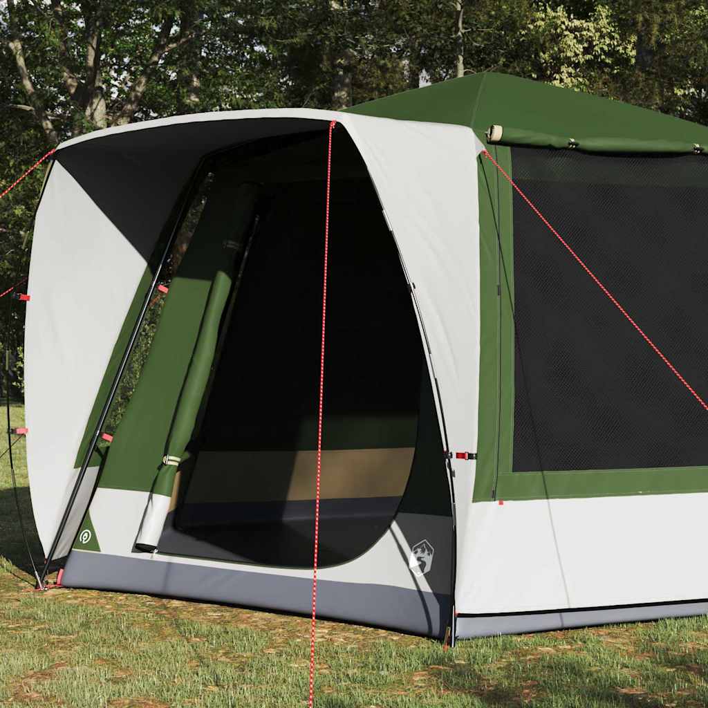 vidaXL Campingzelt Hütte mit Dach Grün 420 x 420 x 227 cm Polyester