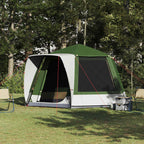 vidaXL Campingzelt Hütte mit Dach Grün 420 x 420 x 227 cm Polyester