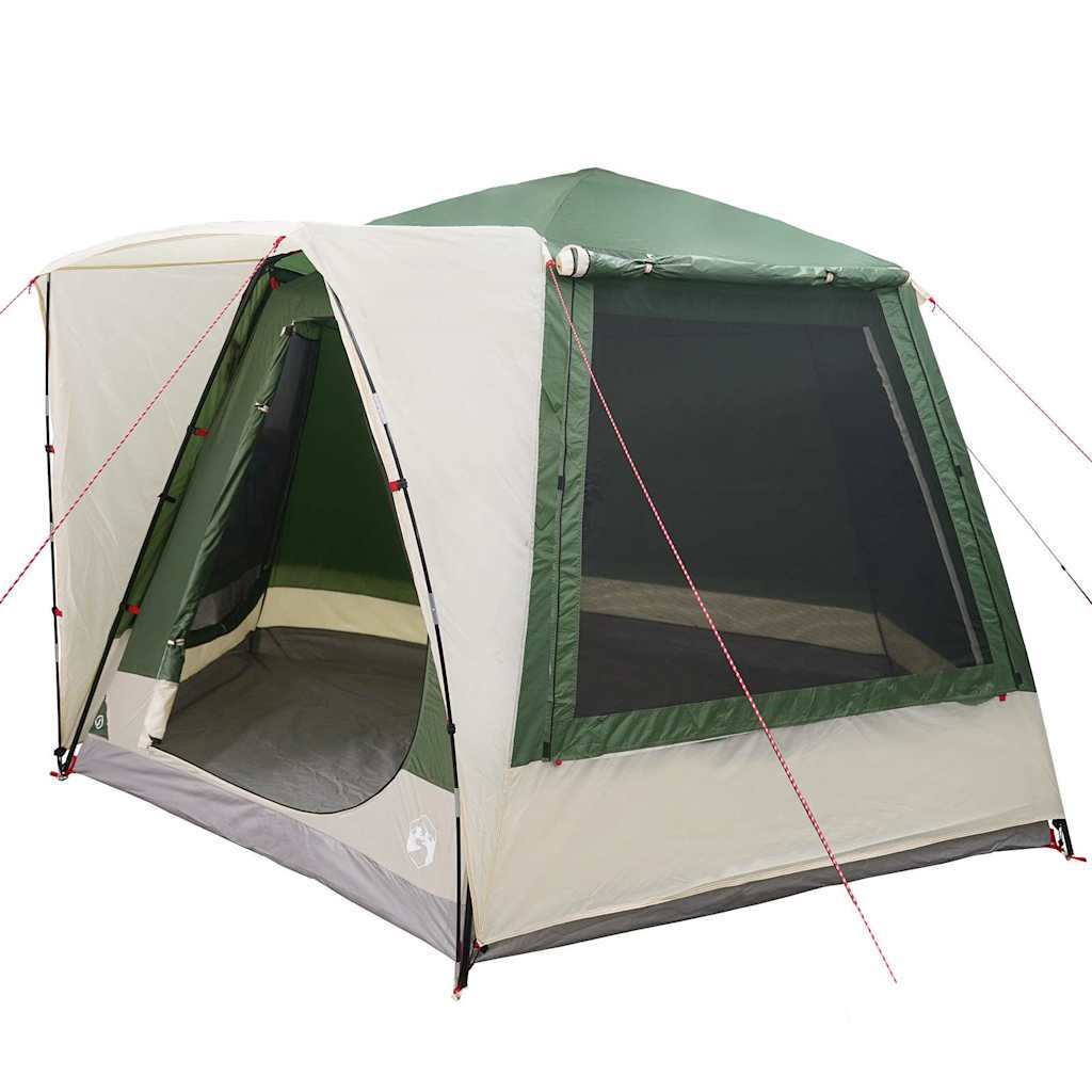 vidaXL Campingzelt Hütte mit Dach Grün 420 x 420 x 227 cm Polyester