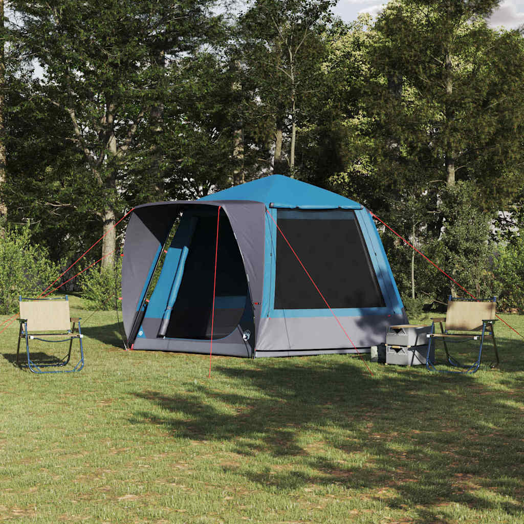 vidaXL Campingzelt Hütte mit Dach Grün 420 x 420 x 227 cm Polyester