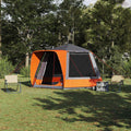 vidaXL Campingzelt Hütte Grau und Orange 420 x 420 x 227 cm Polyester