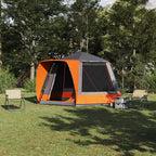 vidaXL Campingzelt Hütte Grau und Orange 420 x 420 x 227 cm Polyester
