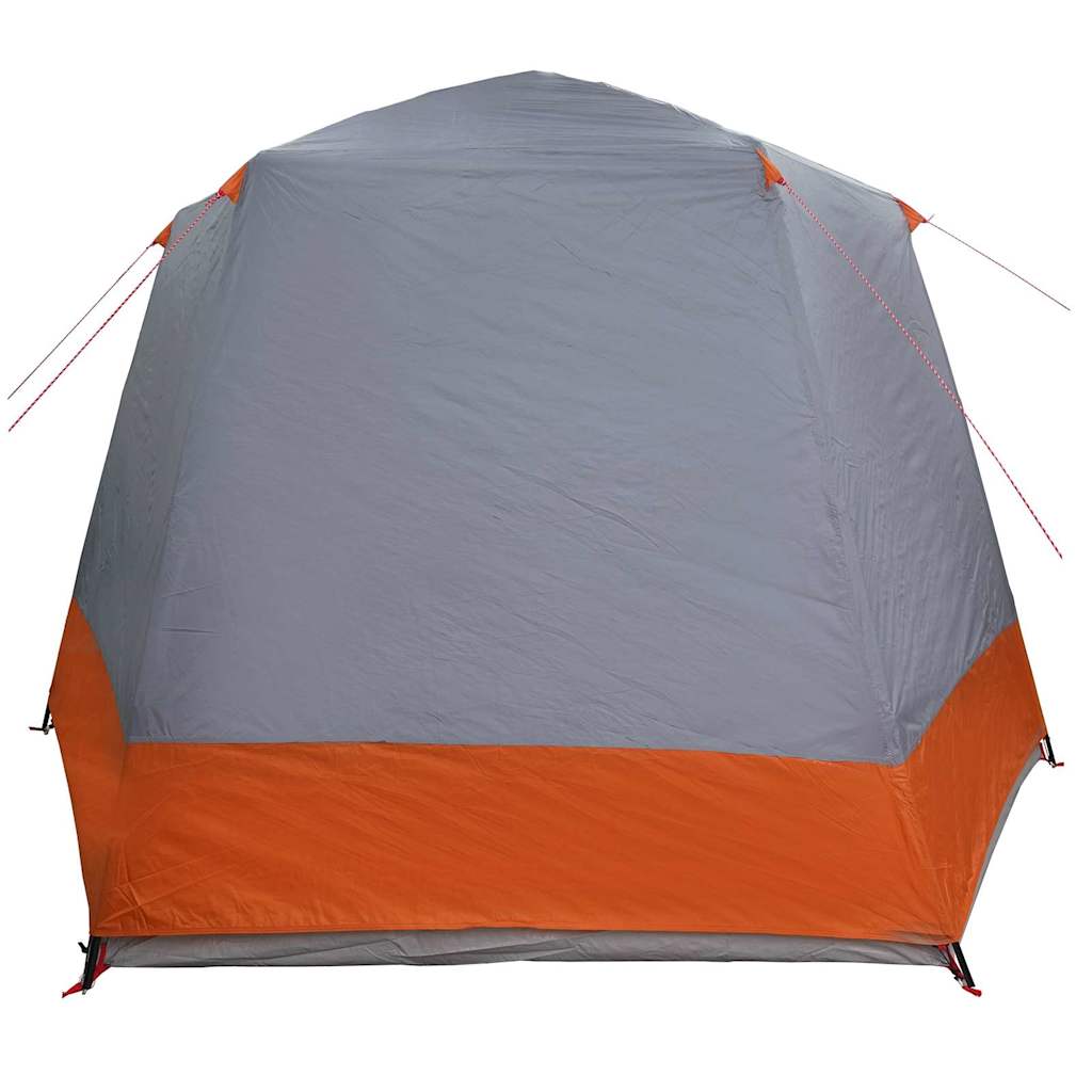 vidaXL Campingzelt Hütte Grau und Orange 420 x 420 x 227 cm Polyester