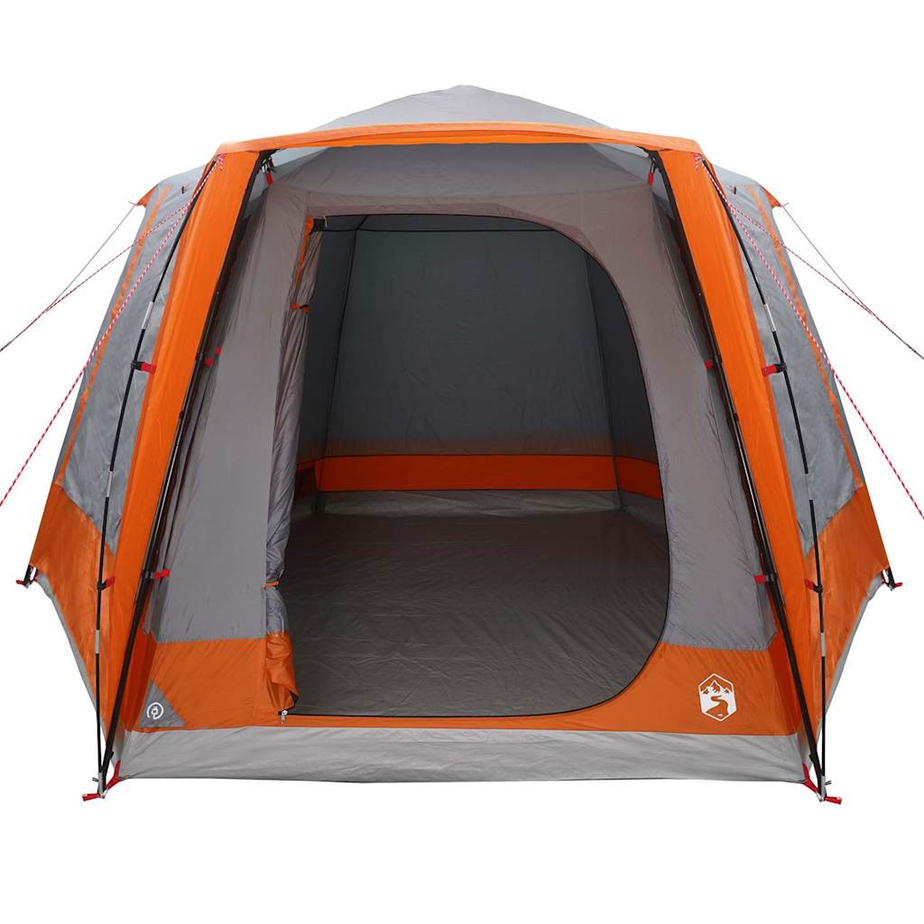 vidaXL Campingzelt Hütte Grau und Orange 420 x 420 x 227 cm Polyester