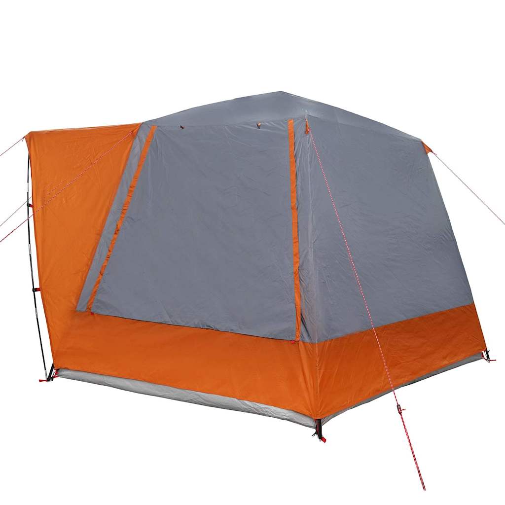 vidaXL Campingzelt Hütte Grau und Orange 420 x 420 x 227 cm Polyester