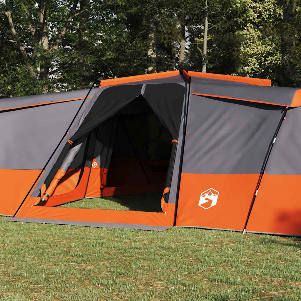 vidaXL Familienzelt mit Dach Grau und Orange 833 x 585 x 216 cm Taft