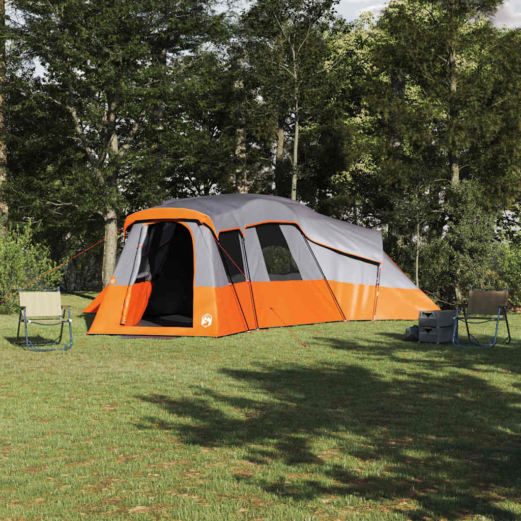 vidaXL Familienzelt mit Dach Grau und Orange 833 x 585 x 216 cm Taft