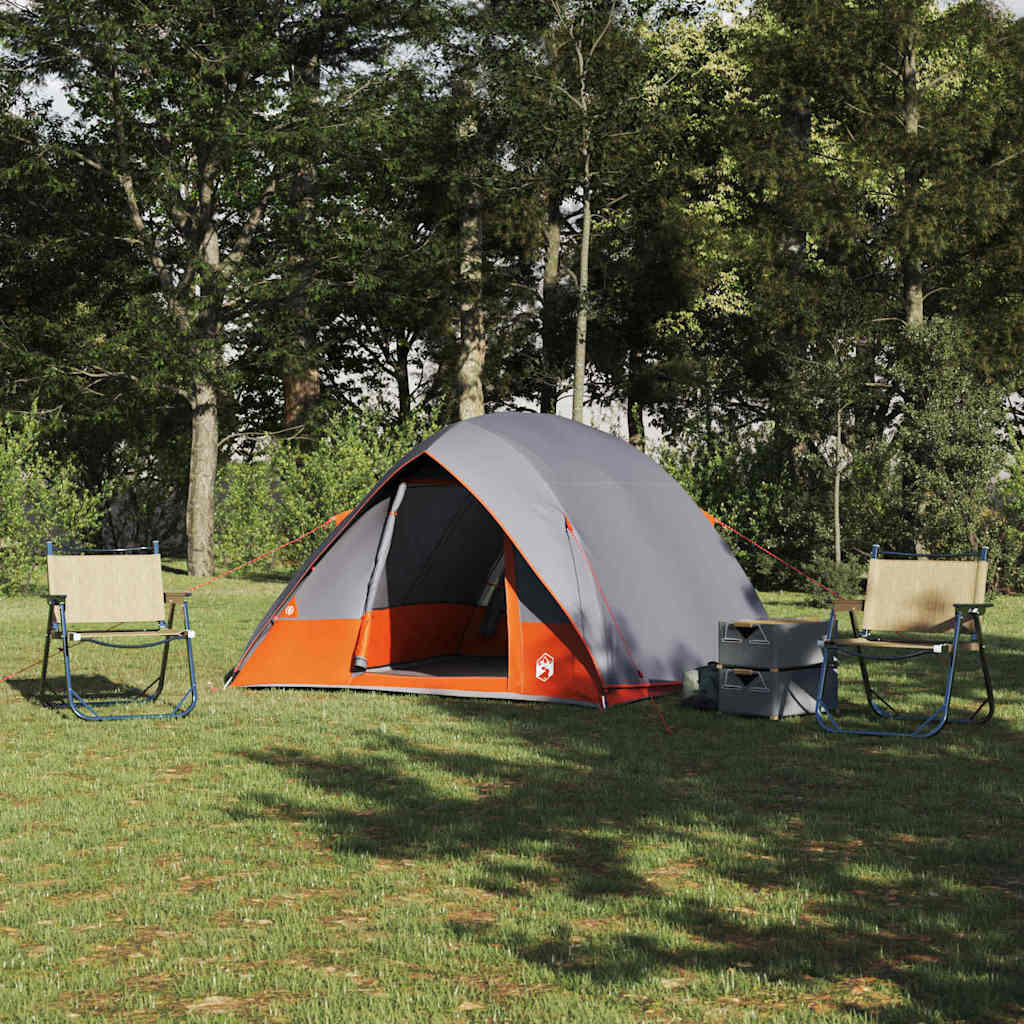 vidaXL Campingzelt mit Dach Grau und Orange 282 x 225 x 154 cm Taft