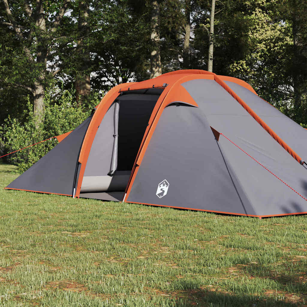 vidaXL Tunnelzelt mit Dach Grau und Orange 510 x 240 x 156 cm Taft