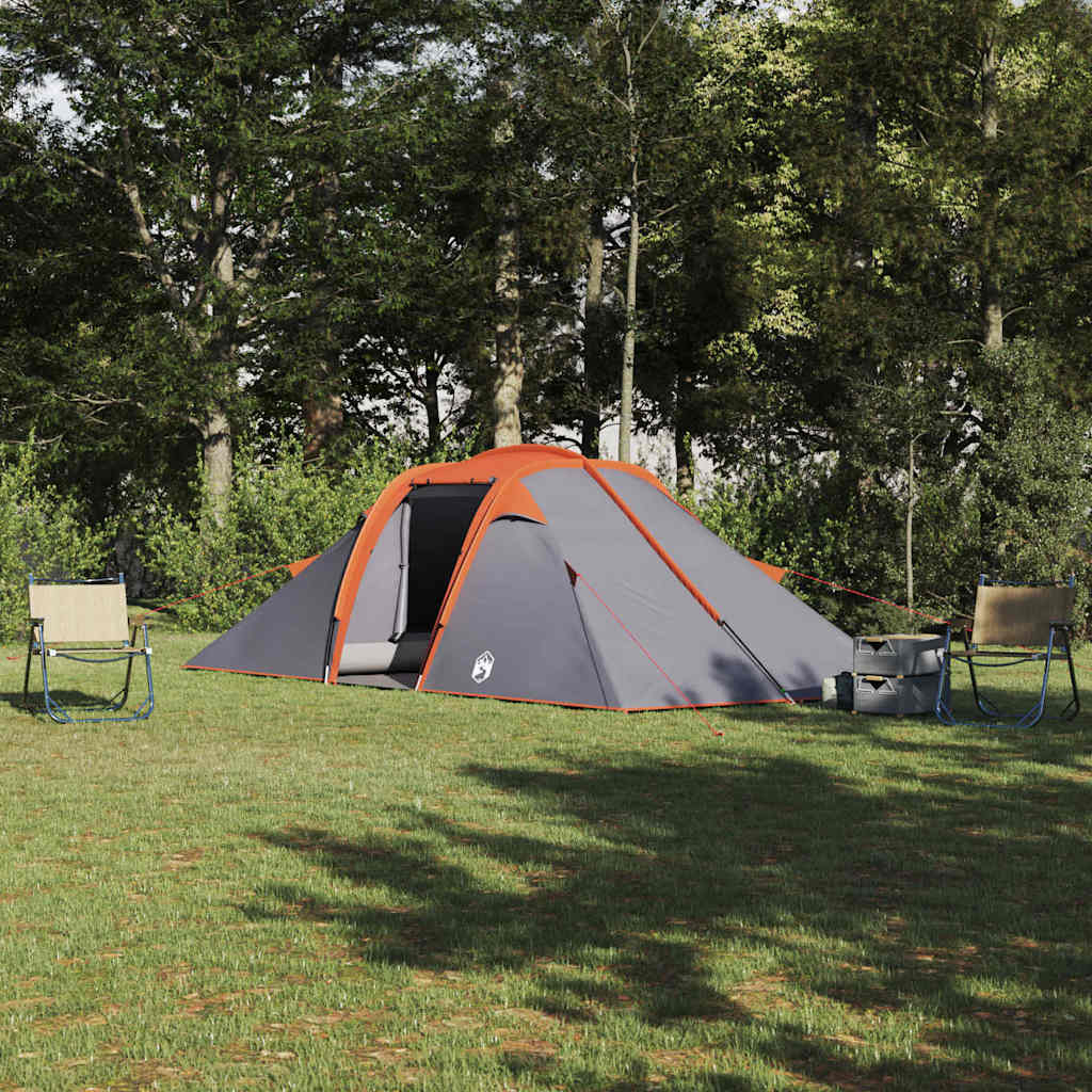 vidaXL Tunnelzelt mit Dach Grau und Orange 510 x 240 x 156 cm Taft