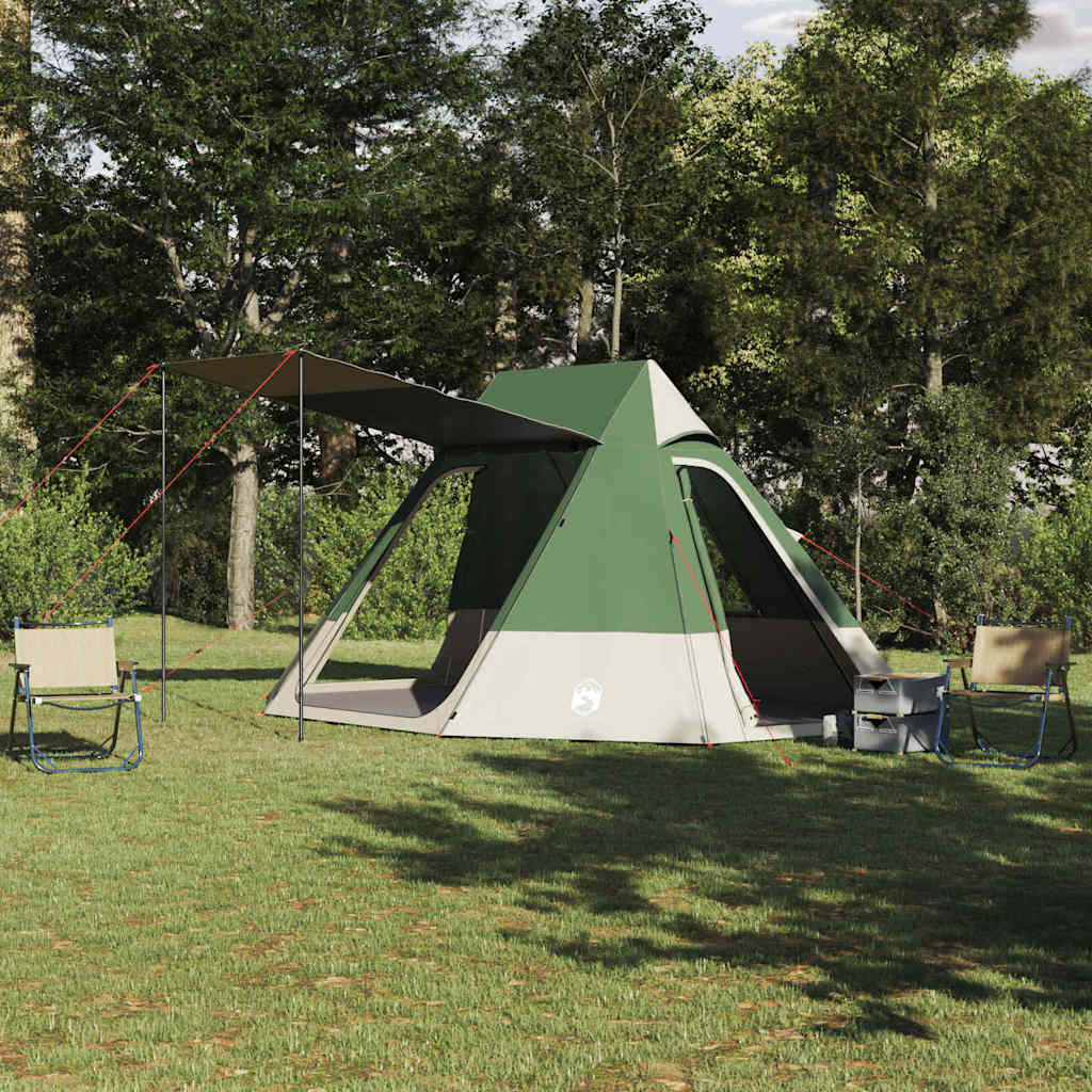 vidaXL Campingzelt mit Dach mit Speicher Grün 282 x 225 x 154 cm Taft