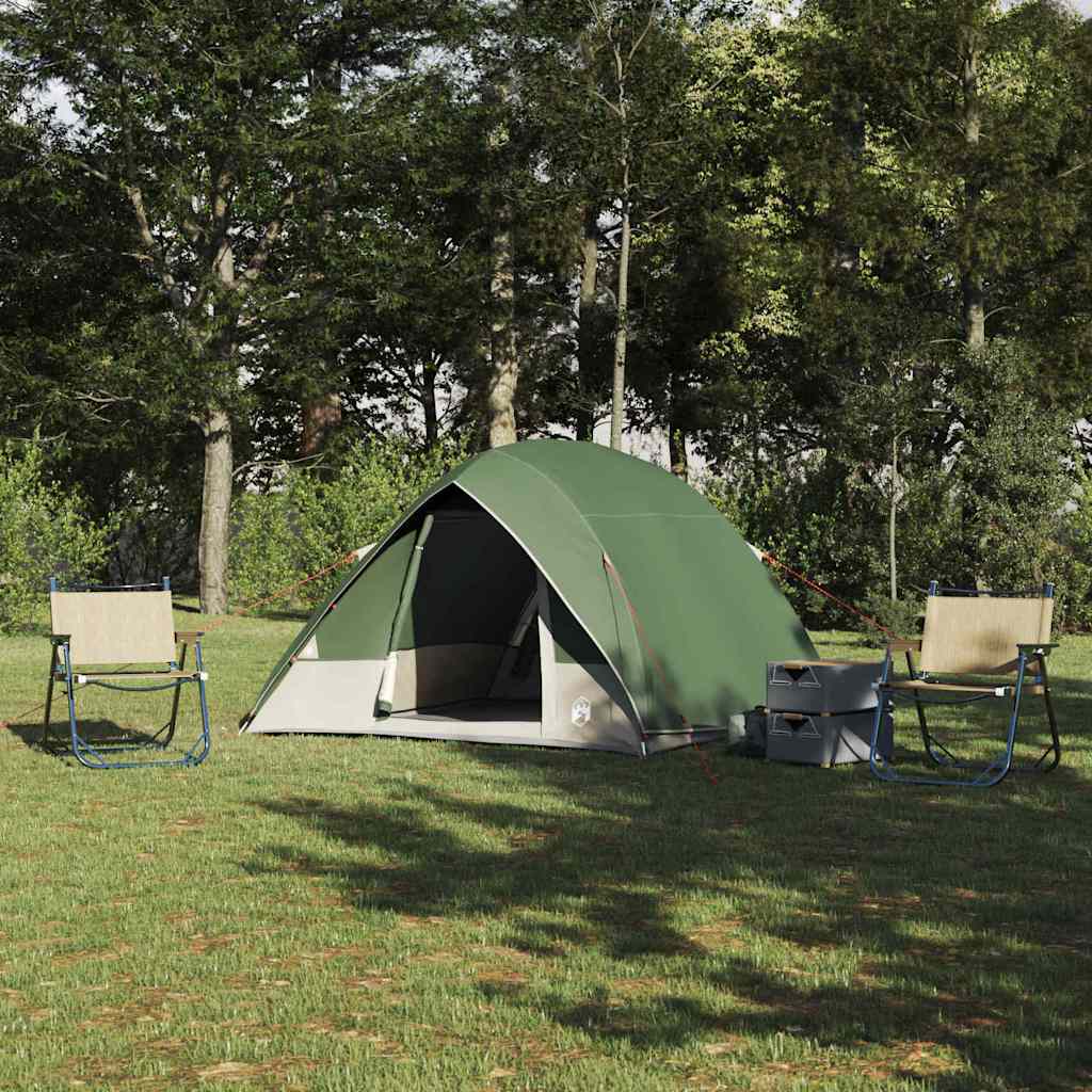 vidaXL Campingzelt mit Dach mit Speicher Grün 282 x 225 x 154 cm Taft