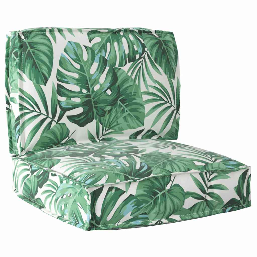 vidaXL Palettenkissenset Floral 2 pcs Grünes Blattmuster Oxford-Stoff