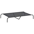 vidaXL Hundebett Erhöht Schwarz 130x80x20 cm Textilene und Stahl