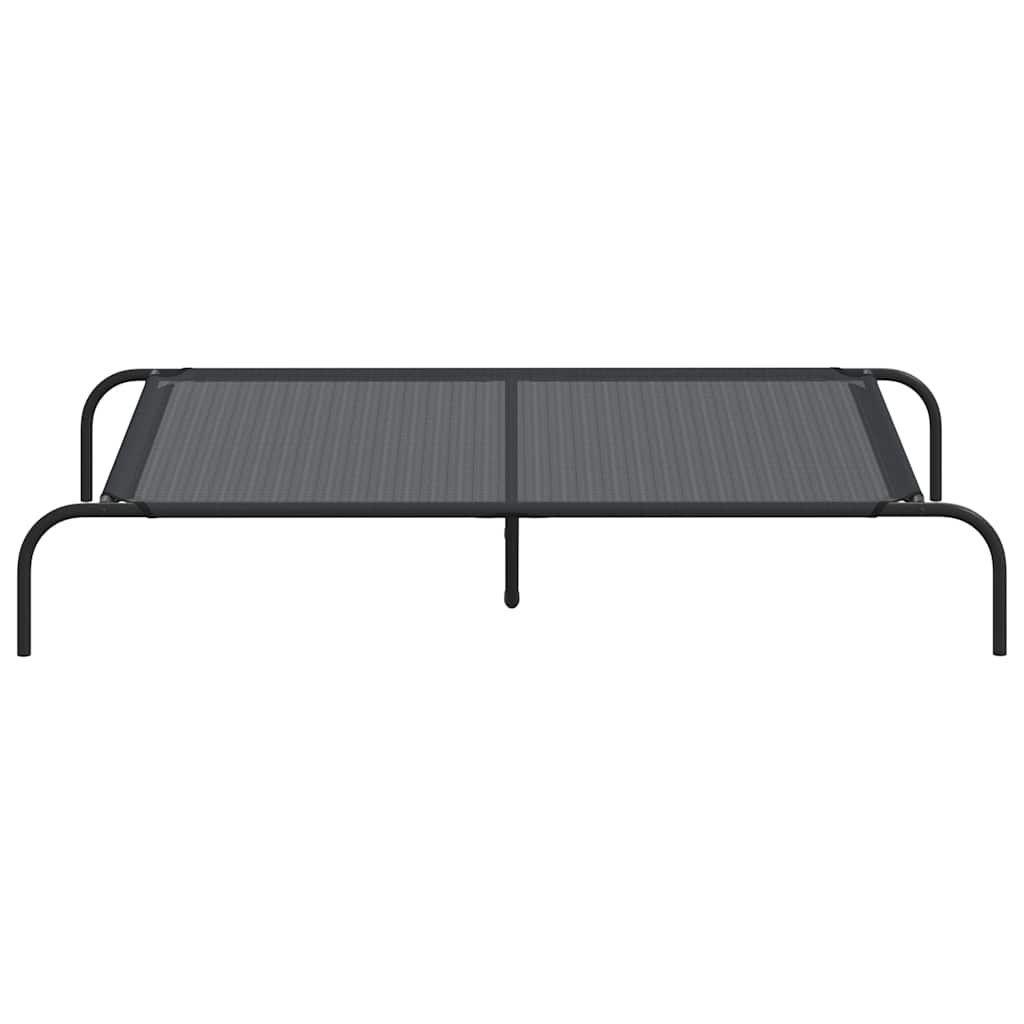 vidaXL Hundebett Erhöht Schwarz 130x80x20 cm Textilene und Stahl