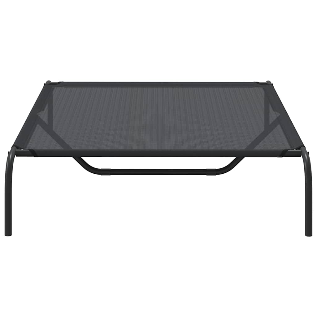 vidaXL Hundebett Erhöht Schwarz 130x80x20 cm Textilene und Stahl