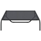 vidaXL Hundebett Erhöht Schwarz 130x80x20 cm Textilene und Stahl
