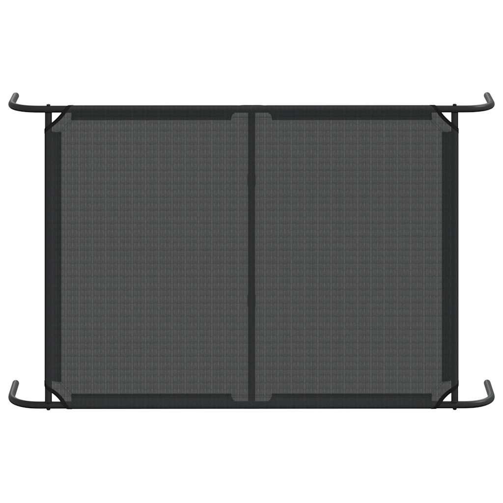 vidaXL Hundebett Erhöht Schwarz 130x80x20 cm Textilene und Stahl
