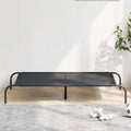 vidaXL Hundebett Erhöht Schwarz 130x80x20 cm Textilene und Stahl