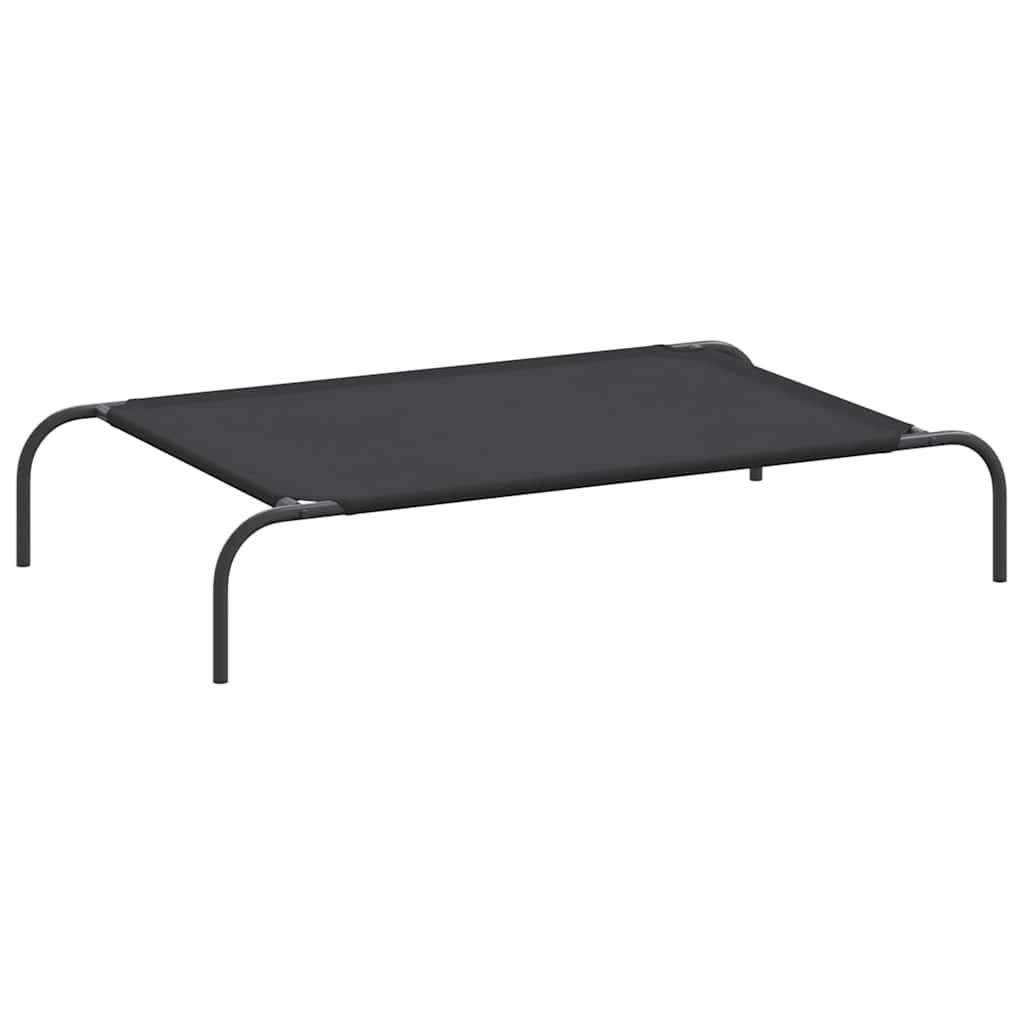 vidaXL Hundebett Erhöht Schwarz 110x65x20 cm Oxford-Gewebe und Stahl