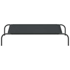 vidaXL Hundebett Erhöht Schwarz 110x65x20 cm Oxford-Gewebe und Stahl