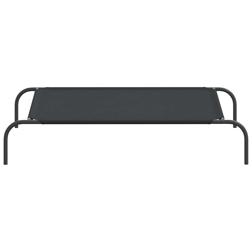 vidaXL Hundebett Erhöht Schwarz 110x65x20 cm Oxford-Gewebe und Stahl