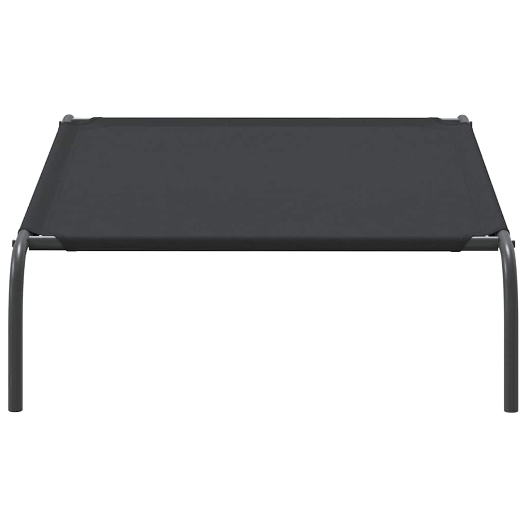 vidaXL Hundebett Erhöht Schwarz 110x65x20 cm Oxford-Gewebe und Stahl