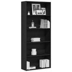 vidaXL Bücherregal Schwarz Eichen-Optik 80x30x189 cm Holzwerkstoff