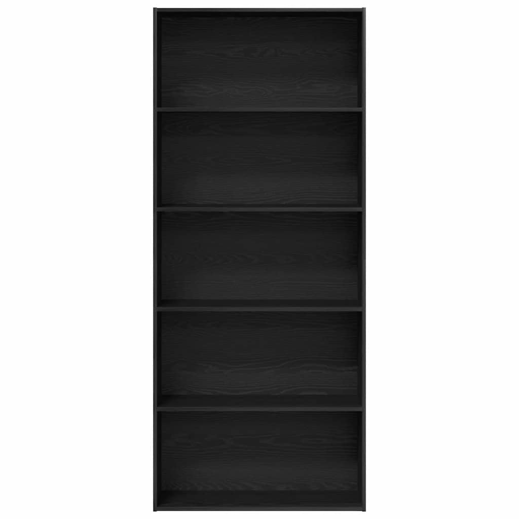 vidaXL Bücherregal Schwarz Eichen-Optik 80x30x189 cm Holzwerkstoff