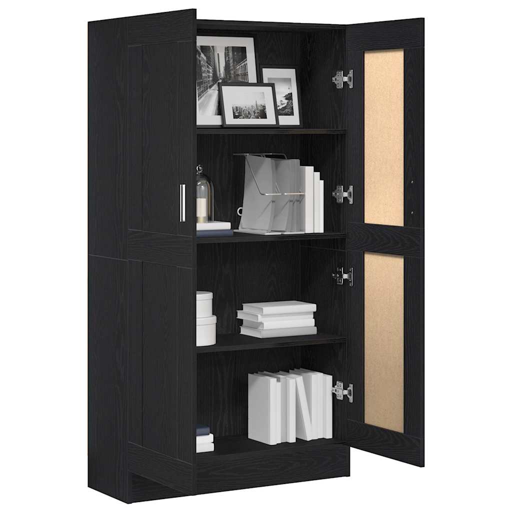 vidaXL Bücherregal Schwarz Eichen-Optik 82,5 x 30,5 x 150 cm