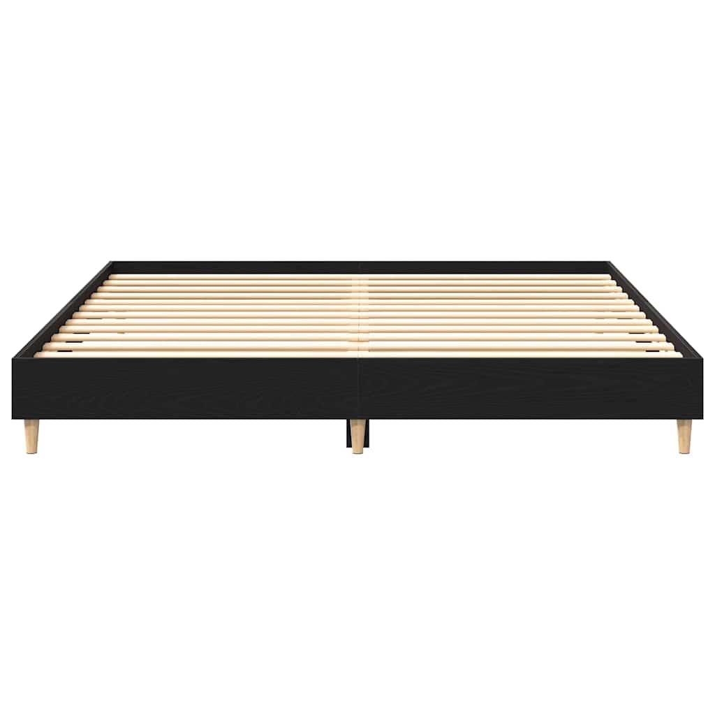 vidaXL Bettrahmen Schwarz Eichen-Optik 203 x 203 x 25 cm Holzwerkstoff