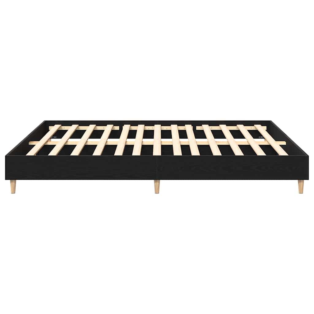 vidaXL Bettrahmen Schwarz Eichen-Optik 203 x 203 x 25 cm Holzwerkstoff