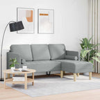 vidaXL Sofa Set mit Kissen Hellgrau Polyester