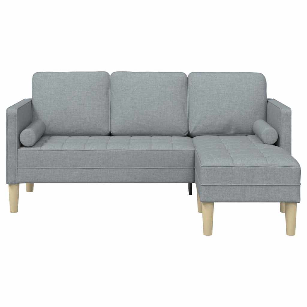 vidaXL Sofa Set mit Kissen Hellgrau Polyester