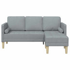 vidaXL Sofa Set mit Kissen Hellgrau Polyester