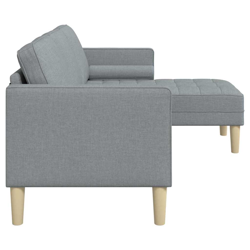 vidaXL Sofa Set mit Kissen Hellgrau Polyester