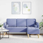 vidaXL Sofa Set mit Kissen Jeans blau Polyester