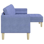 vidaXL Sofa Set mit Kissen Jeans blau Polyester