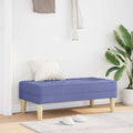 vidaXL Bank mit Kissen Jeans blau 113 x 57 x 39 cm Stoff