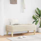vidaXL Bank mit Kissen Leinen 113 x 57 x 39 cm Stoff