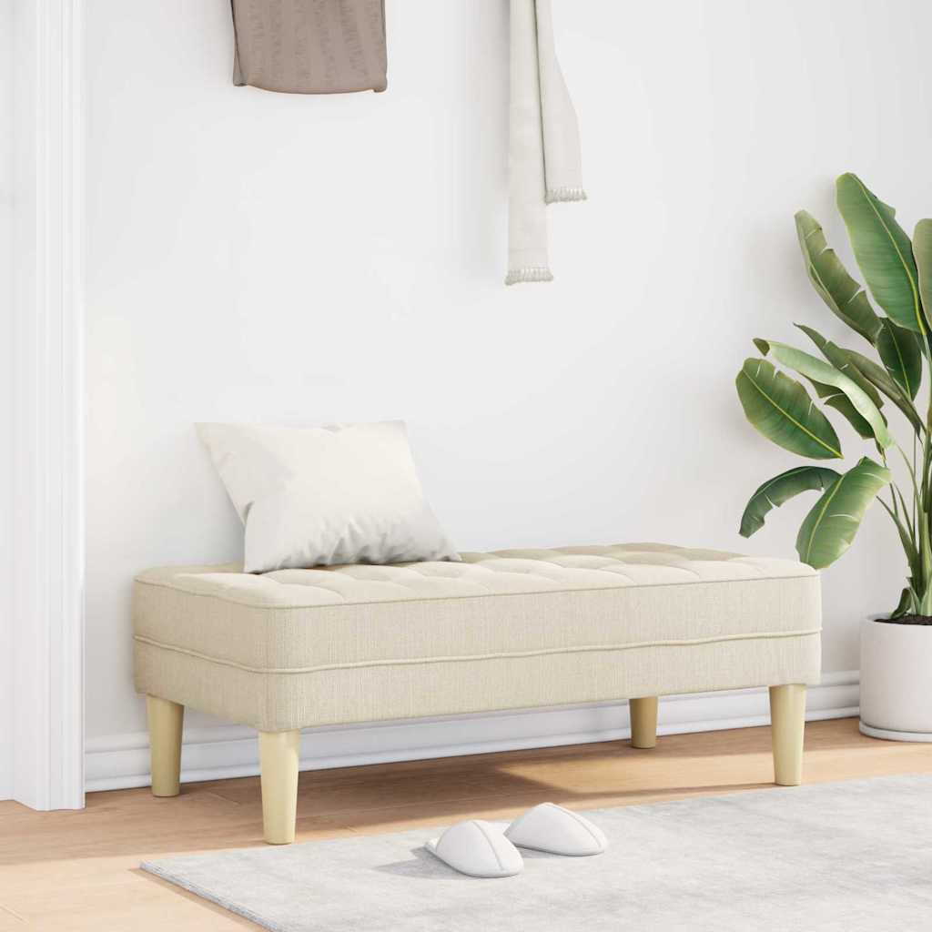 vidaXL Bank mit Kissen Leinen 113 x 57 x 39 cm Stoff