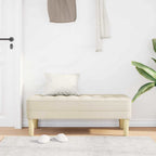 vidaXL Bank mit Kissen Leinen 113 x 57 x 39 cm Stoff