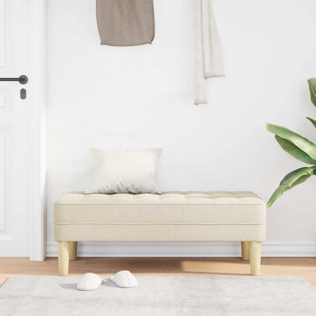 vidaXL Bank mit Kissen Leinen 113 x 57 x 39 cm Stoff