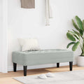 vidaXL Bank mit Kissen Hellgrau 113 x 57 x 39 cm Samt