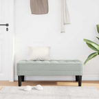 vidaXL Bank mit Kissen Hellgrau 113 x 57 x 39 cm Samt