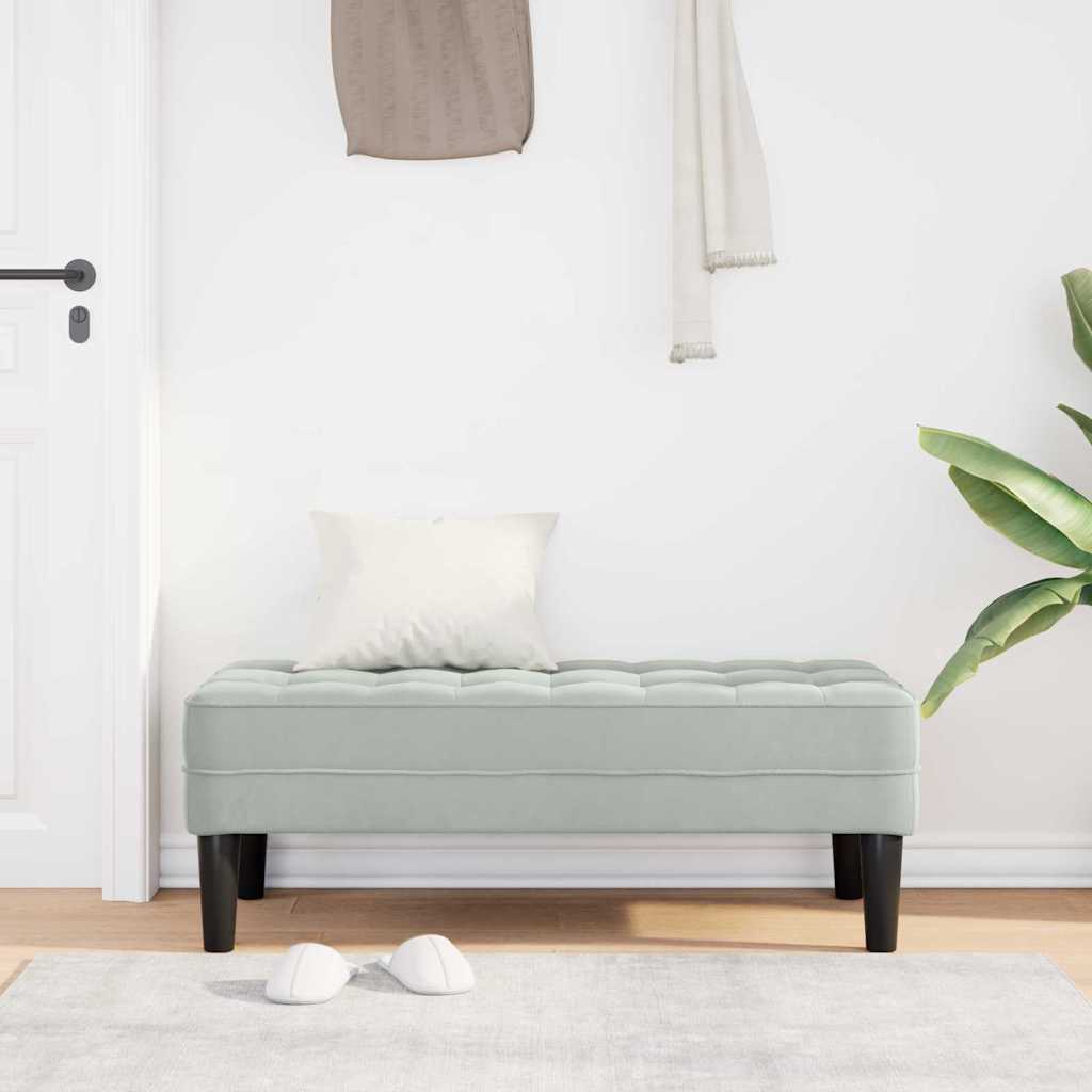 vidaXL Bank mit Kissen Hellgrau 113 x 57 x 39 cm Samt