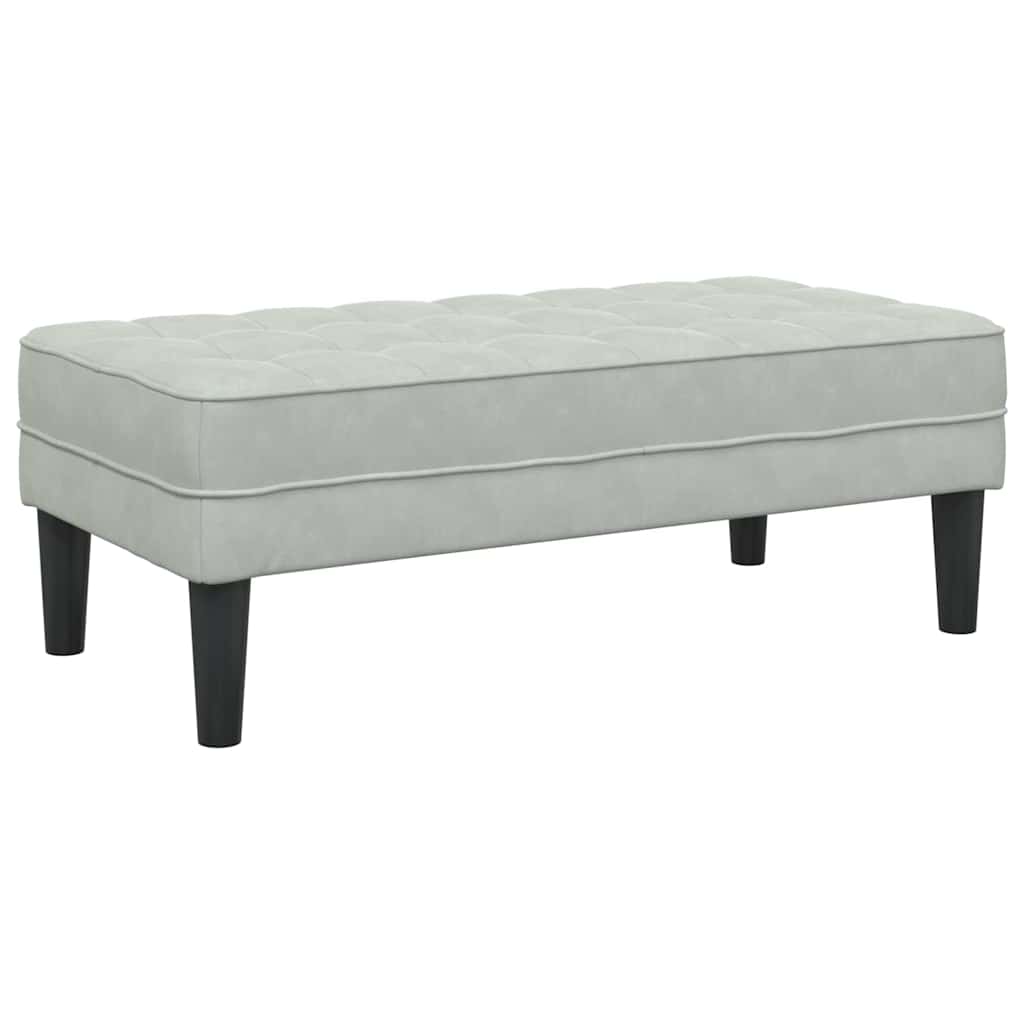 vidaXL Bank mit Kissen Hellgrau 113 x 57 x 39 cm Samt